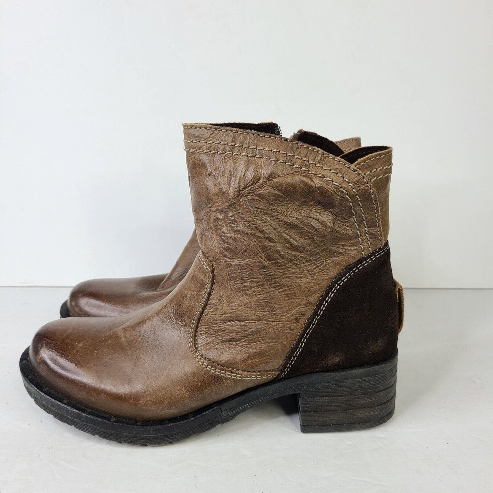 Dromedaris Leather Brown Distressed Ankle Boots Women's 37 US 6.5-7